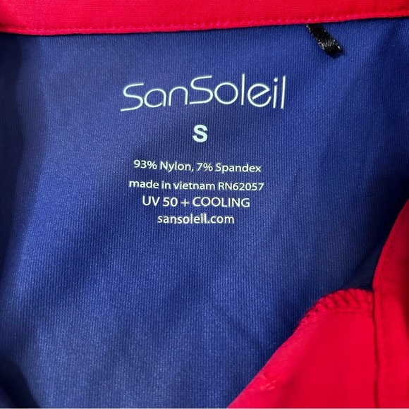 San Soleil Navy Golf Dress with Red and White Accents Size Small Stars Stripes - Picture 3 of 11